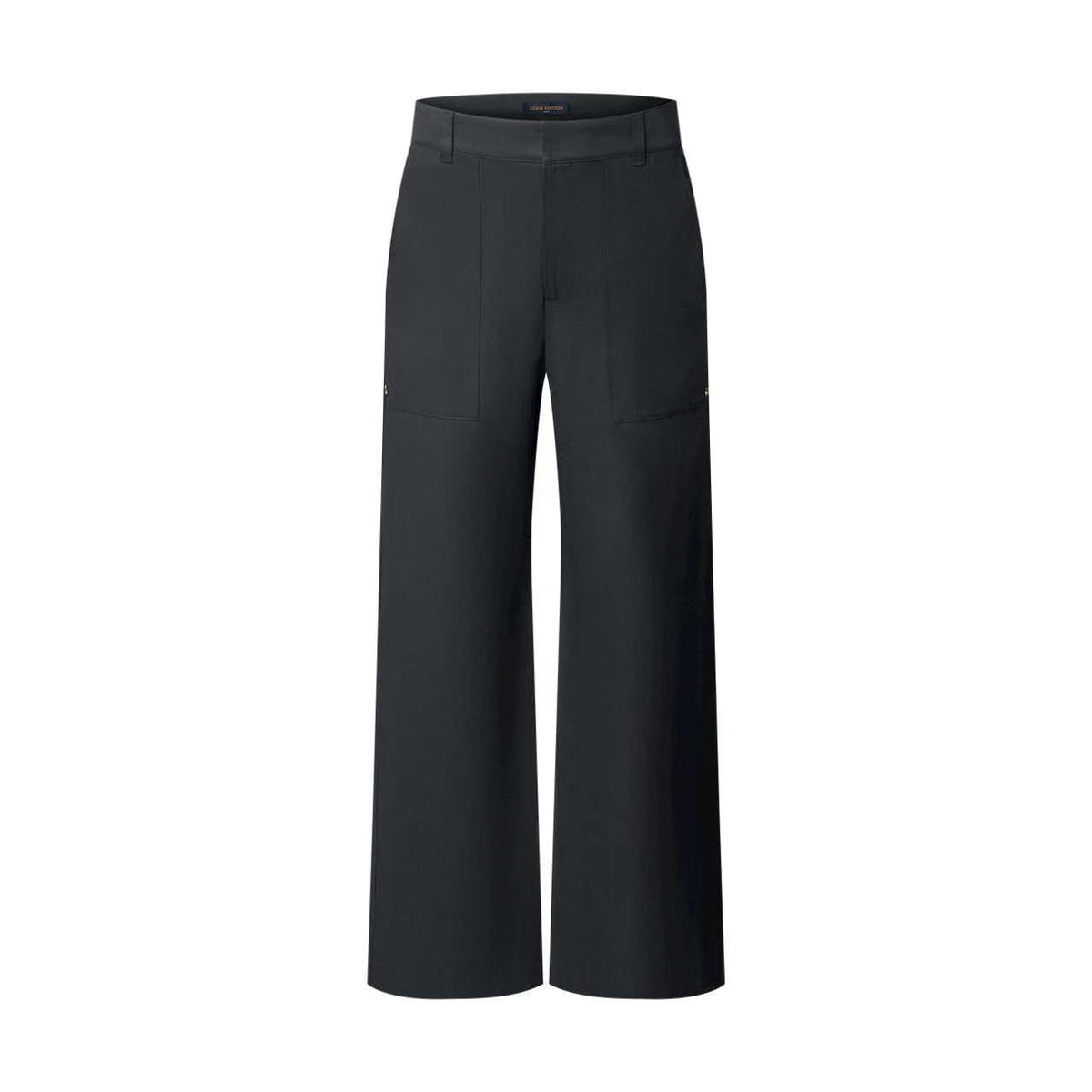 Louis Vuitton Black Front Patch Pocket Wide-Leg Trousers