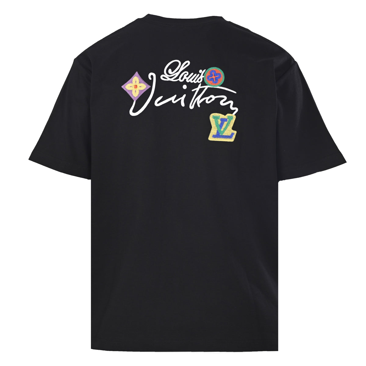 Louis Vuitton Floral Letter Embroidered T-Shirt | Luxury Casual Style