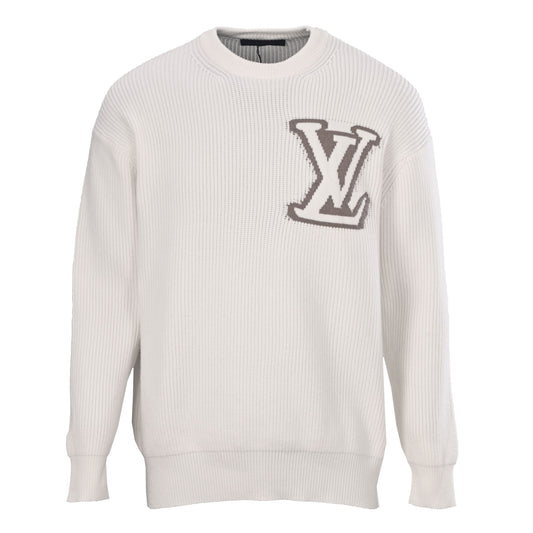 Louis Vuitton Classic Logo Crewneck Knit Sweater | Luxury Designer Pullover for Smart Casual & Everyday Layering
