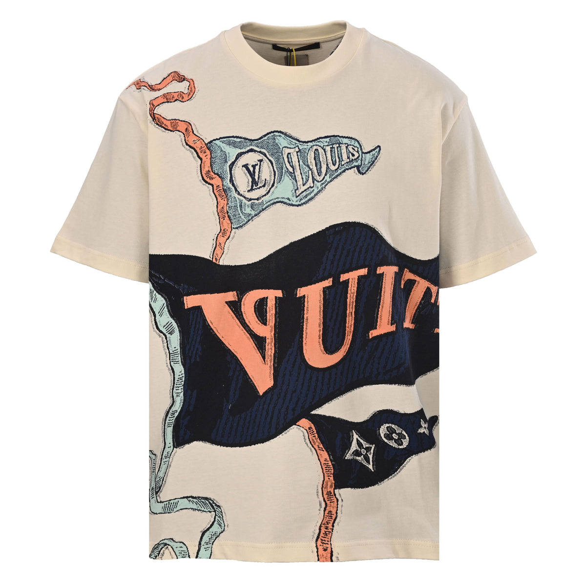 Louis Vuitton Flag Print Short-Sleeve T-Shirt | Designer Streetwear