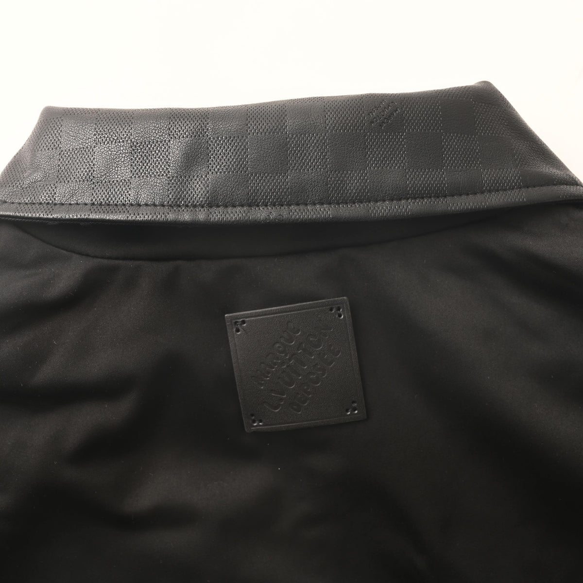Louis Vuitton Leather-Collar Checkerboard Jacket | Reversible Cinched-Waist Designer Luxury Casual Outerwear