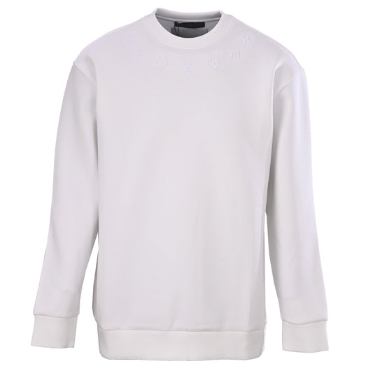 Louis Vuitton Raised Monogram Embroidered Neckline Sweatshirt | Designer Crewneck Pullover for Refined Casual Streetwear