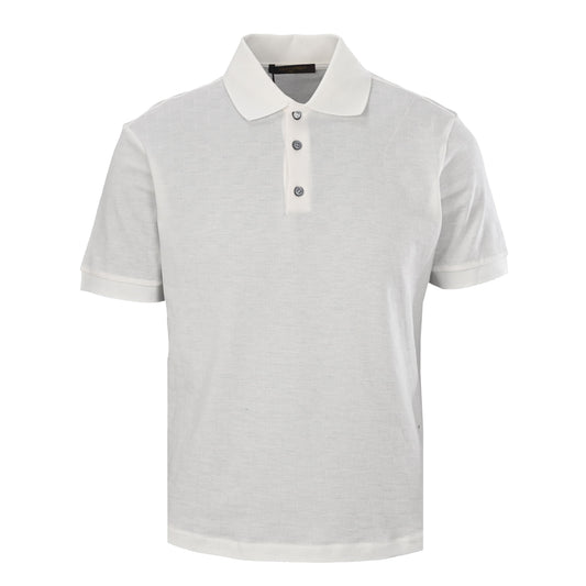 Louis Vuitton White Piqué Polo Shirt | Minimalist Smart Casual Leather Tab