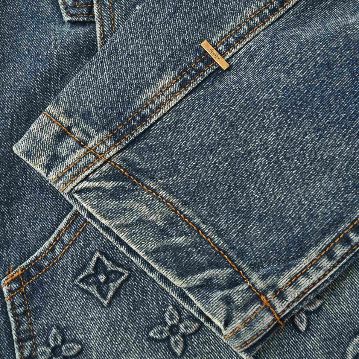 Louis Vuitton Embossed Denim Jacket | Textured Designer Jean Jacket for Casual Streetwear