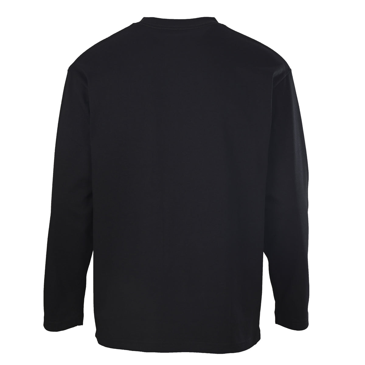 LOEWE Black Tonal Anagram Embroidered Long-Sleeve T-Shirt, Unisex Crewneck Tee with Subtle Chest Logo for Minimalist Casual Layering