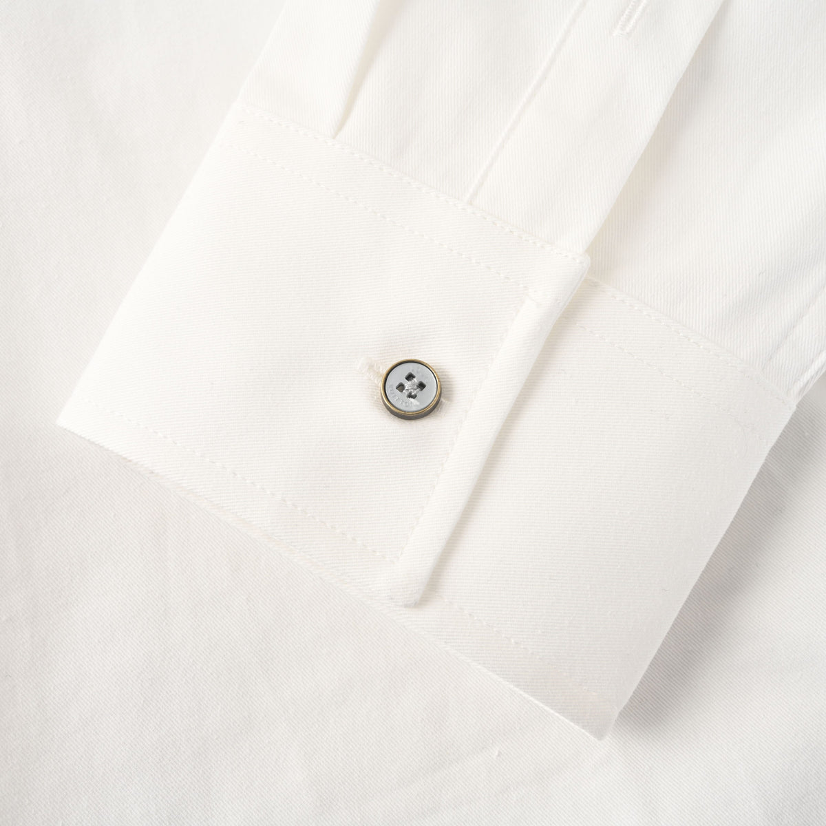 Louis Vuitton White Long Sleeve Shirt with Monogram Embossed Pocket, Minimalist Designer Smart Casual Button-Up