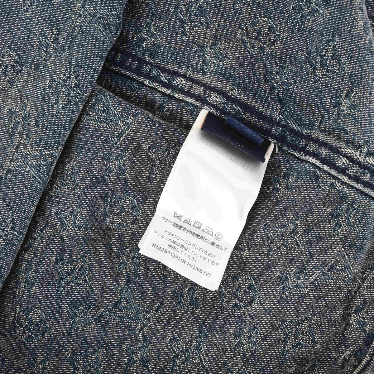 Louis Vuitton All-Over Monogram Jacquard Short-Sleeve Denim Shirt | Luxury Designer Casual Streetwear
