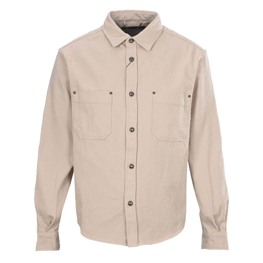 Louis Vuitton Beige Monogram Needle-Punched Denim Shirt Jacket, Double-Pocket Designer Overshirt with Workwear Style