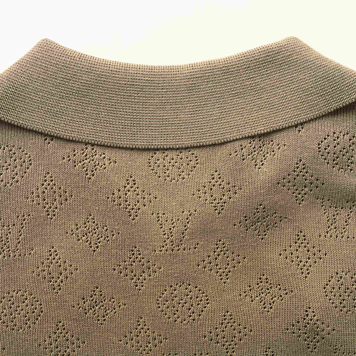 Louis Vuitton Taupe Monogram Openwork Polo | Luxury Smart Casual Knitwear