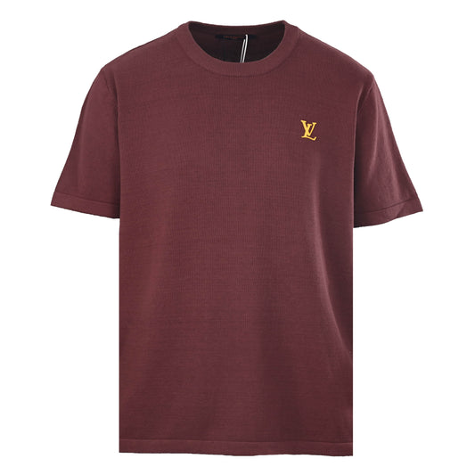 Louis Vuitton Silicone Badge Knit T-Shirt | Designer Short-Sleeve Casual