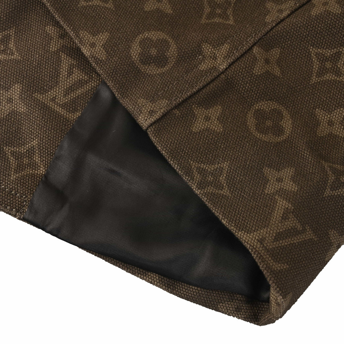 Louis Vuitton Dark Brown Monogram Denim Blazer, Wax-Finish Cotton Single-Breasted Suit Jacket with Notch Lapels and Tailored Fit