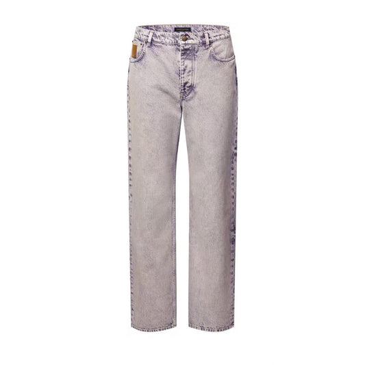 Louis Vuitton Purple Acid Wash Straight-Leg Jeans