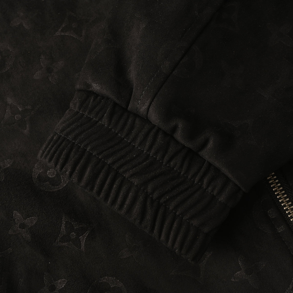 Louis Vuitton Airplane Embossed Suede Leather Jacket | Stand Collar Designer Outerwear with Aviation-Inspired Streetwear Style
