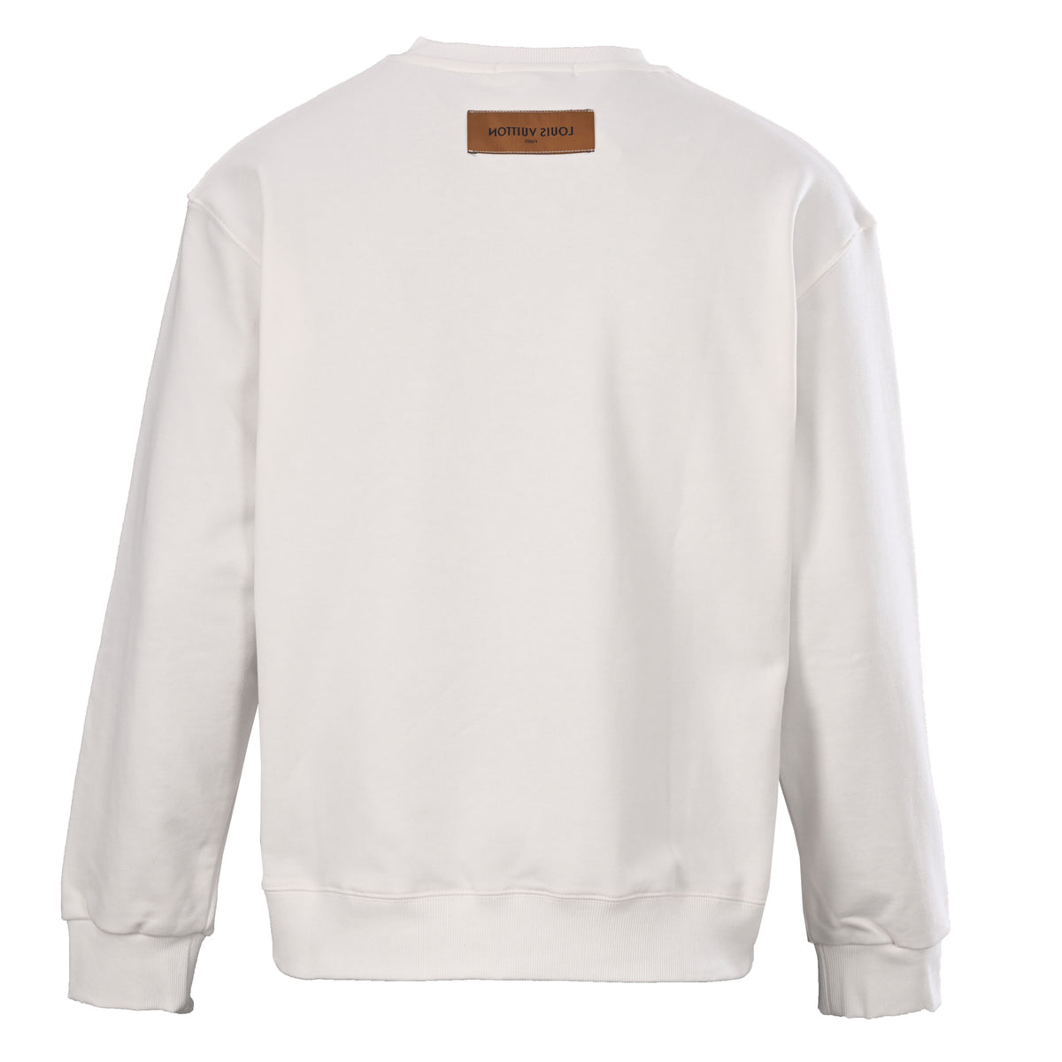 Louis Vuitton Blue Flocked Detail Crewneck Sweatshirt - Textured Designer Casual Pullover for Everyday Streetwear