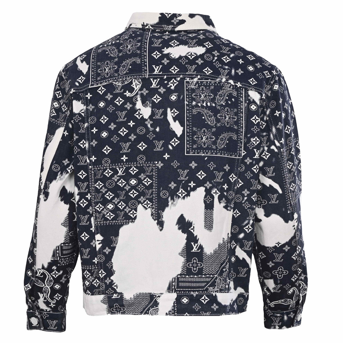 Louis Vuitton Paisley Denim Jacket | Bandana-Inspired Designer Jean Outerwear for Casual Streetwear