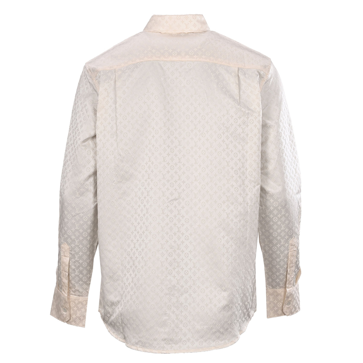 Louis Vuitton Tonal Jacquard Mulberry Silk Long-Sleeve Shirt | Luxury Designer Evening & Smart Casual Style