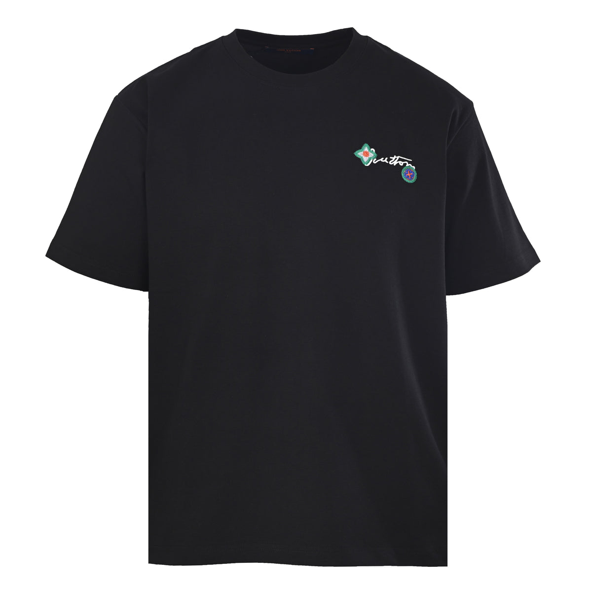 Louis Vuitton Floral Letter Embroidered T-Shirt | Luxury Casual Style