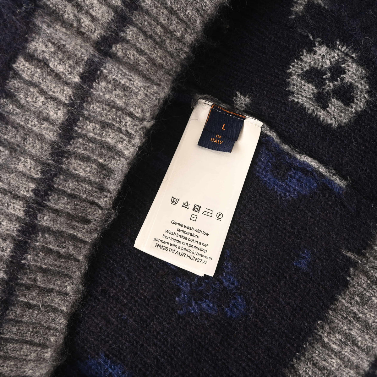 Louis Vuitton Contrast Monogram Jacquard Mohair Cardigan | Designer Knit Sweater for Statement Streetwear