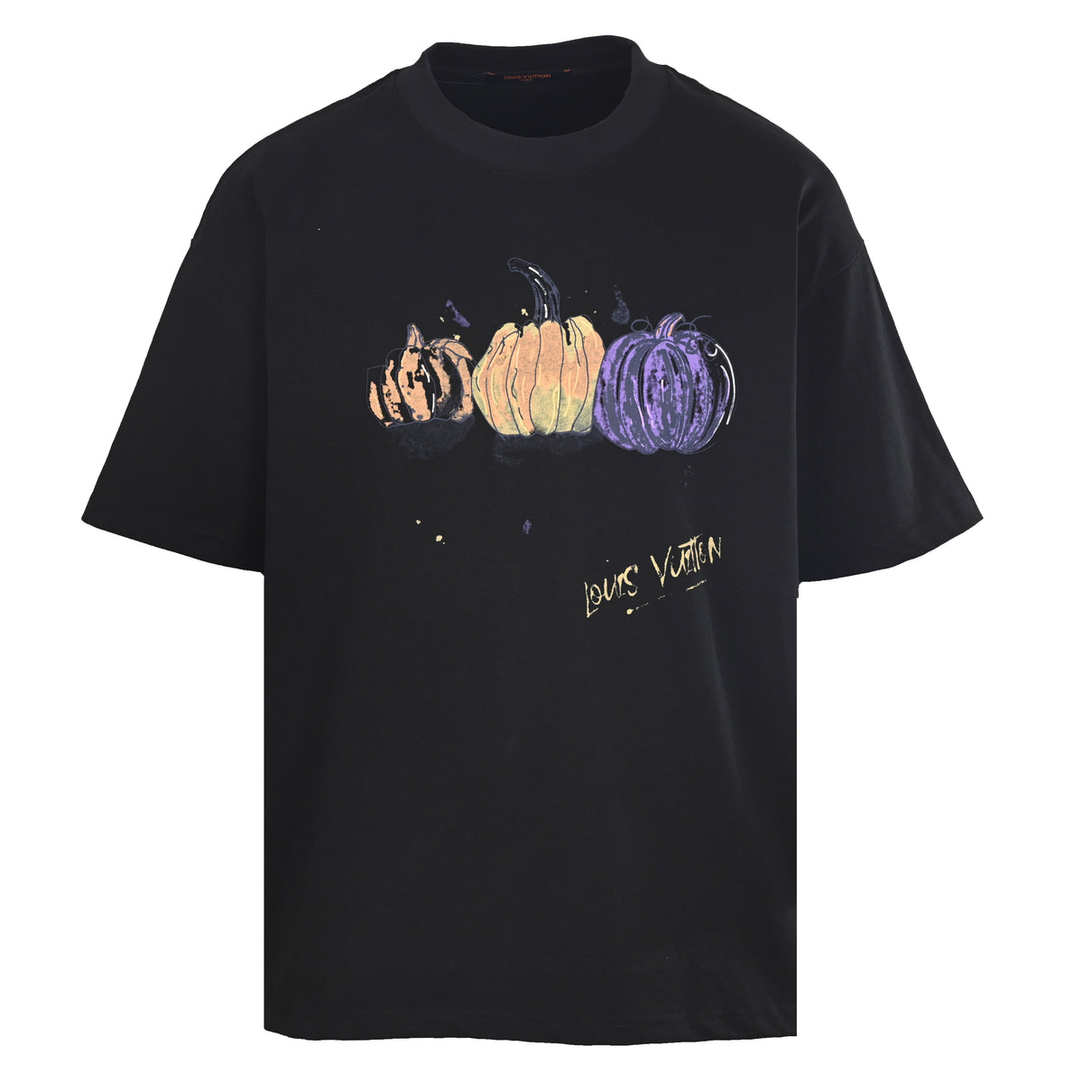 Louis Vuitton Pumpkin Graphic Tee | Graffiti Print Designer Streetwear