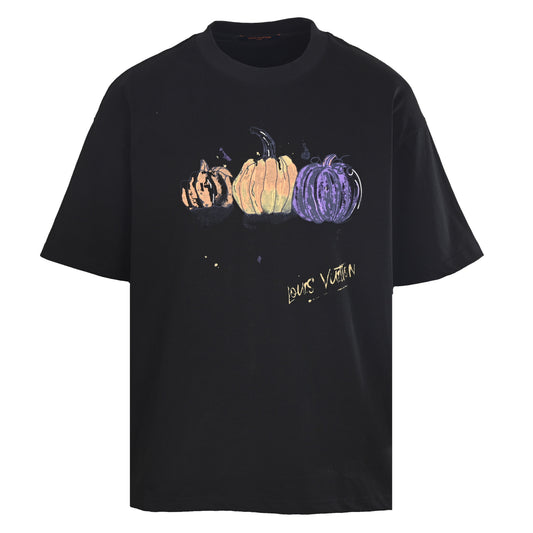Louis Vuitton Pumpkin Graphic Tee | Graffiti Print Designer Streetwear