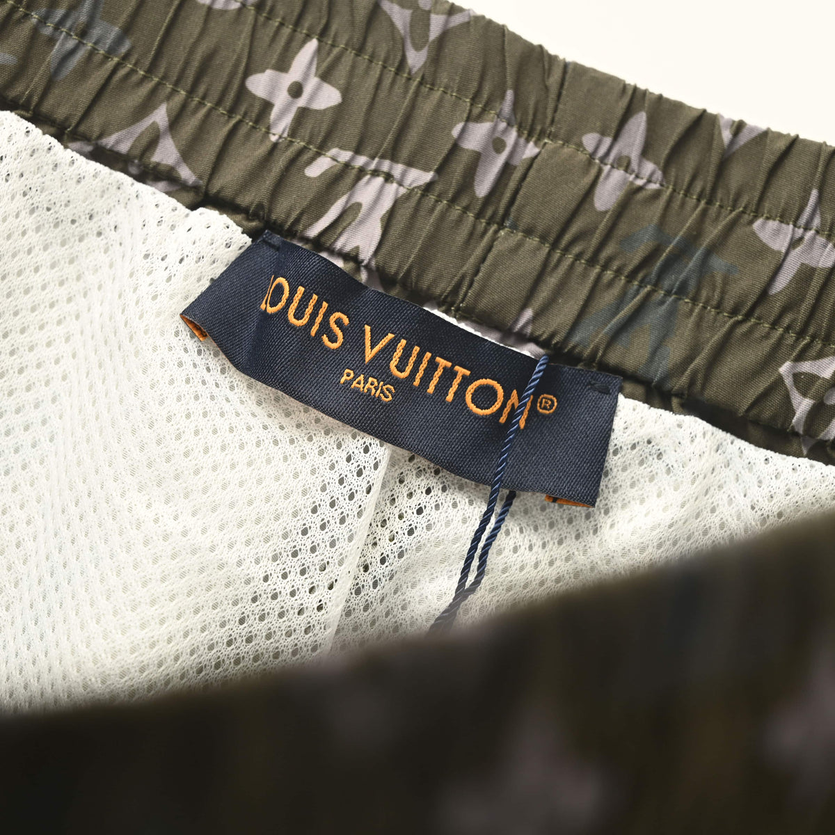 Louis Vuitton Olive Monogram Drawstring Shorts | Designer Summer Casual