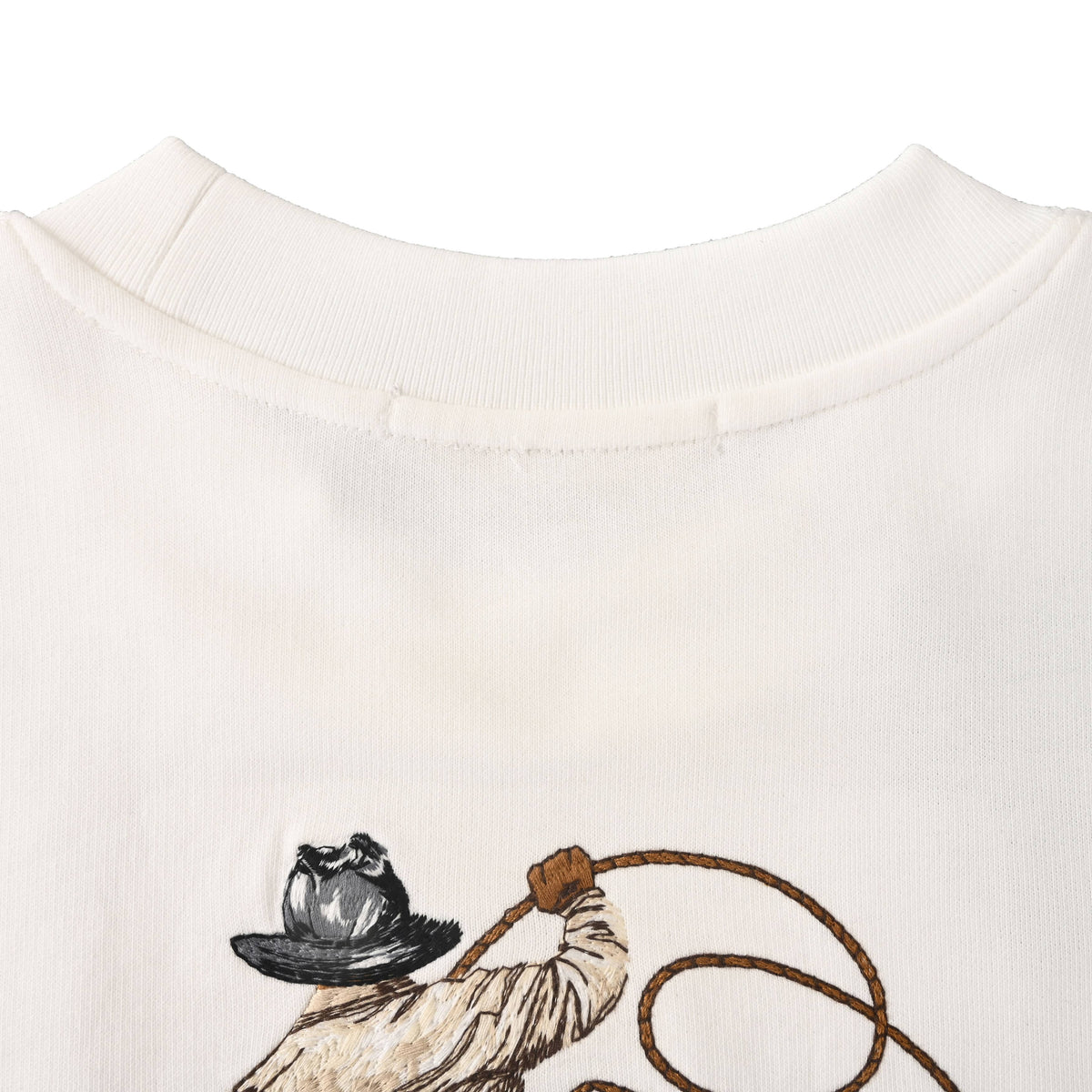 Louis Vuitton Western Cowboy Embroidered Crewneck Sweatshirt - Heavyweight Cotton Relaxed-Fit Streetwear