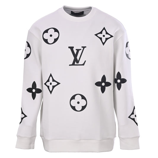 Louis Vuitton Monogram All-Over Print Sweatshirt | Classic Crewneck Designer Pullover for Casual Streetwear Styling