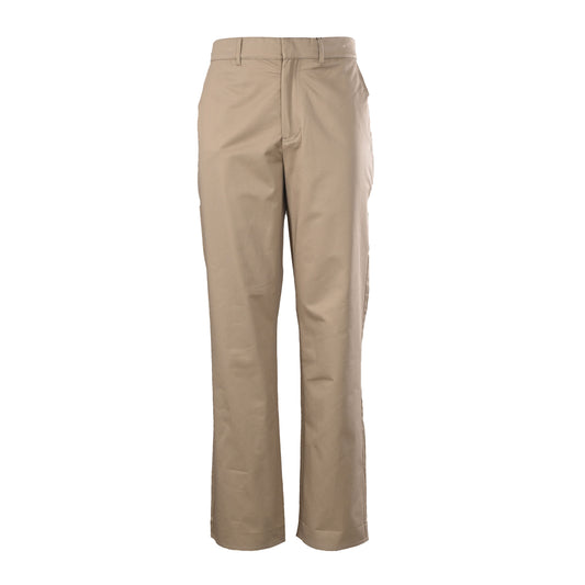 Louis Vuitton Leather-Detail Silk Cotton Crepe Pants | Designer Luxury