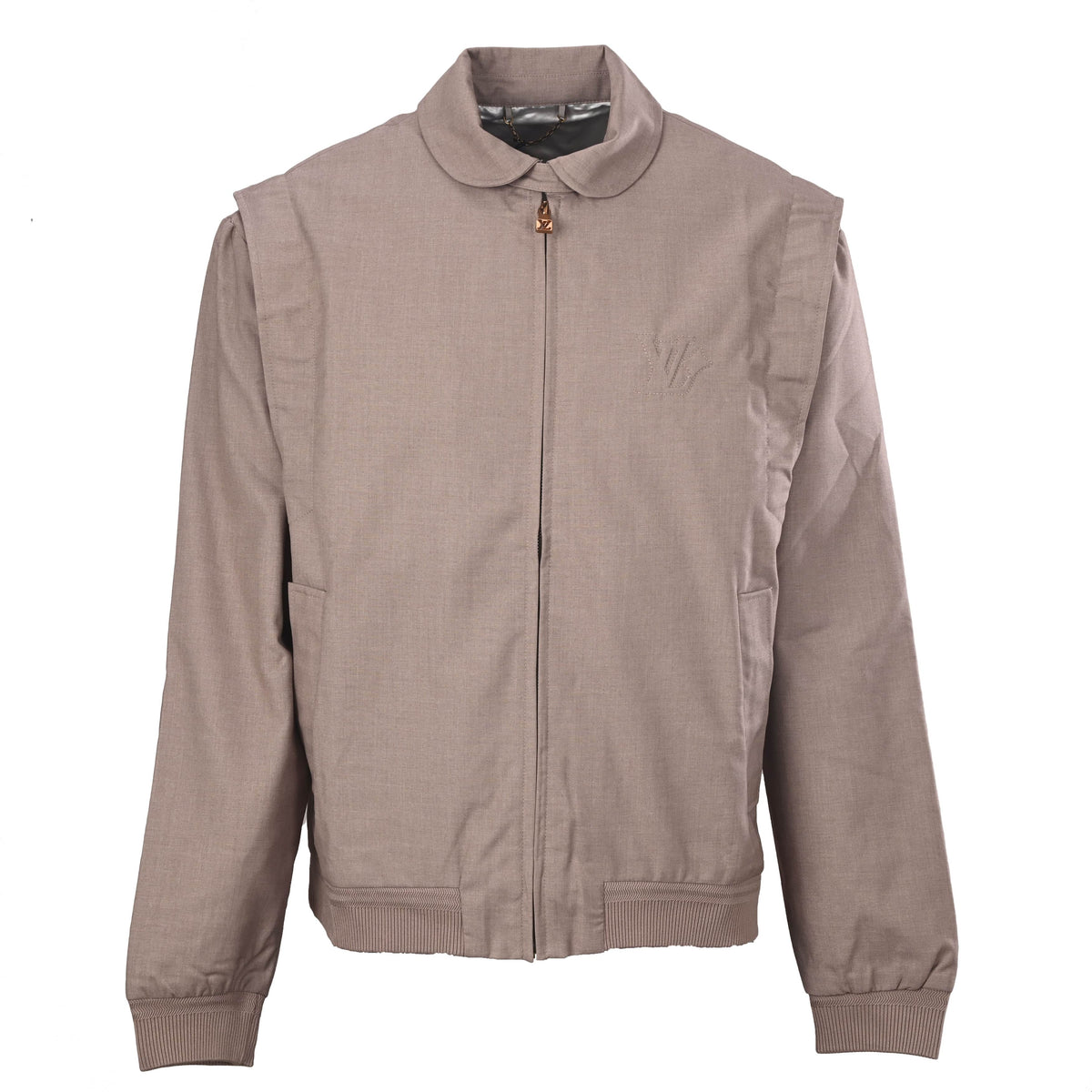 Louis Vuitton Khaki Wool Collared Jacket - Designer Smart Casual Outerwear for Refined Everyday Layering