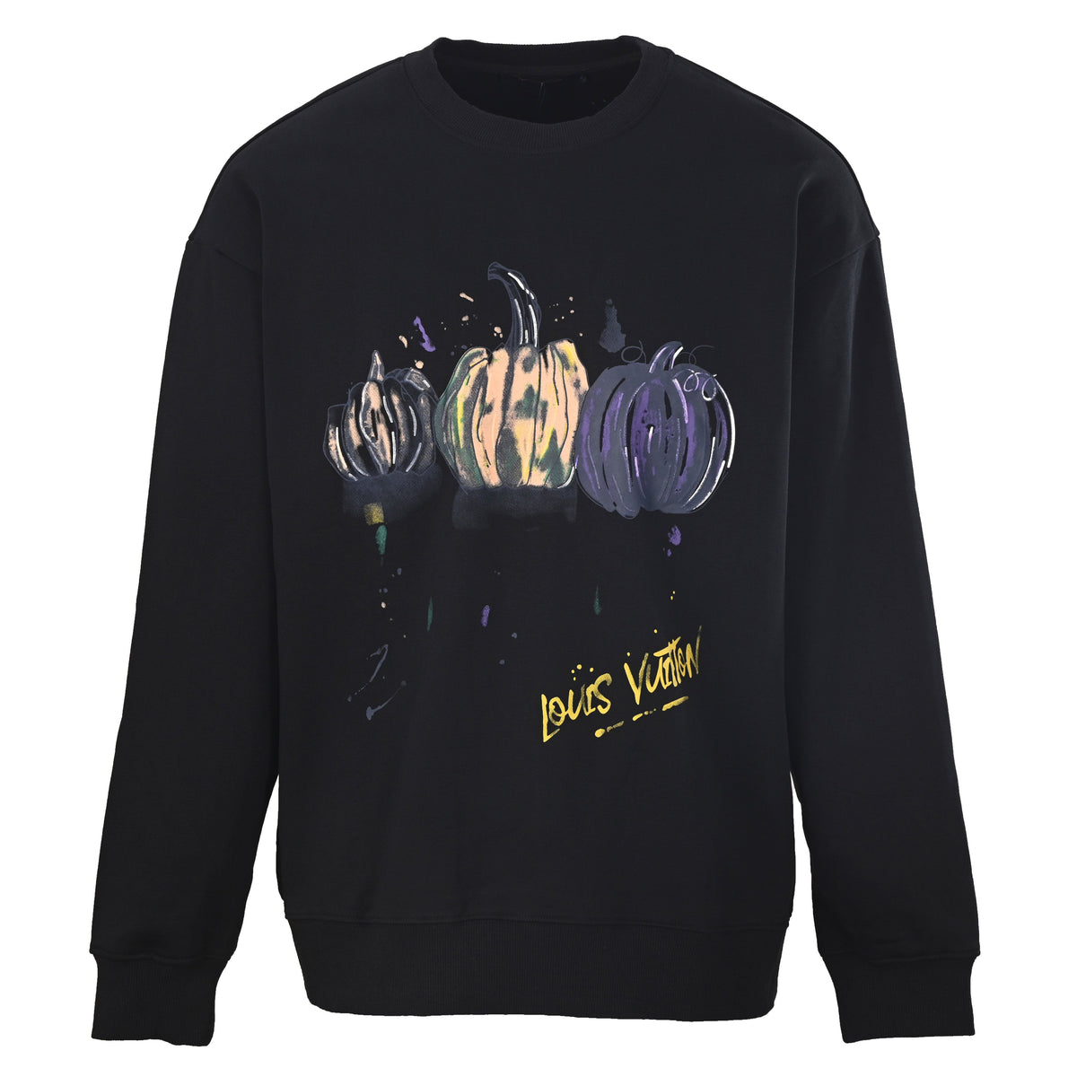 Louis Vuitton Graffiti Pumpkin Graphic Sweatshirt | Hand-Drawn Style Crewneck for Designer Streetwear