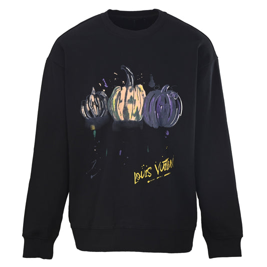 Louis Vuitton Graffiti Pumpkin Graphic Sweatshirt | Hand-Drawn Style Crewneck for Designer Streetwear