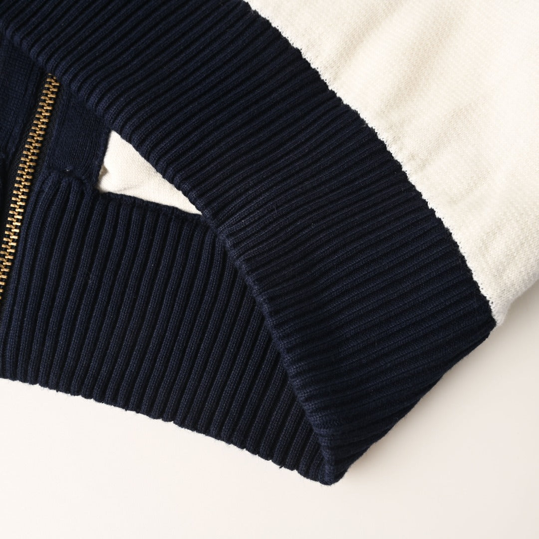 Louis Vuitton Colorblock Stand-Collar Knit Jacket | Luxury Nautical Style
