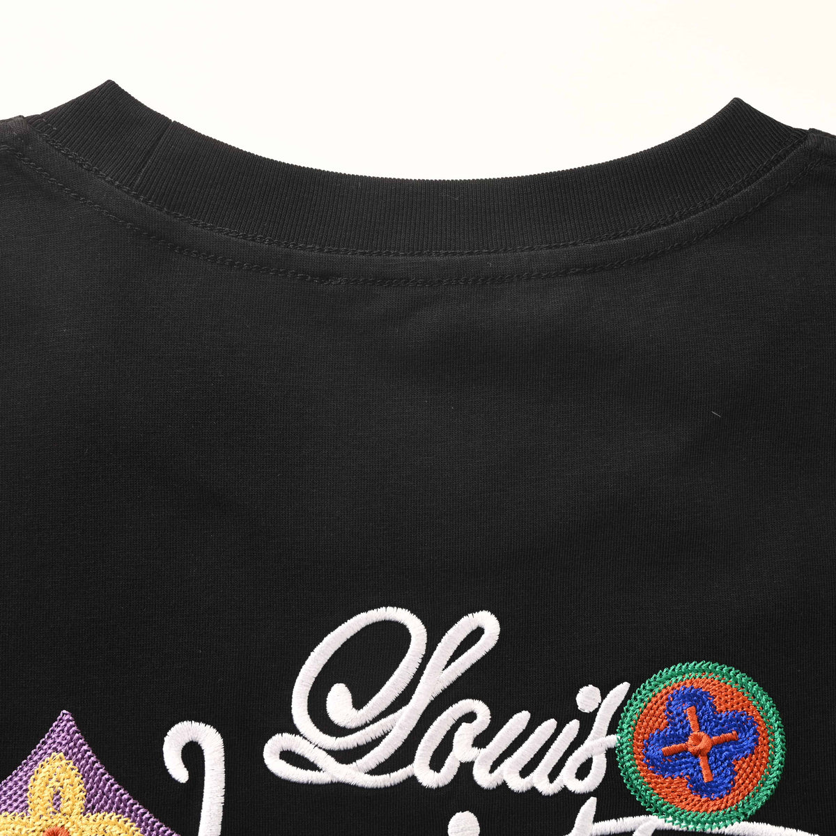 Louis Vuitton Floral Letter Embroidered T-Shirt | Luxury Casual Style
