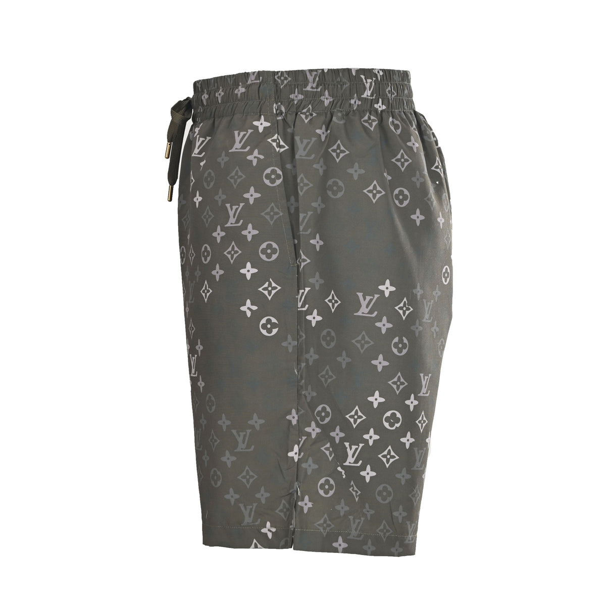 Louis Vuitton Olive Monogram Drawstring Shorts | Designer Summer Casual