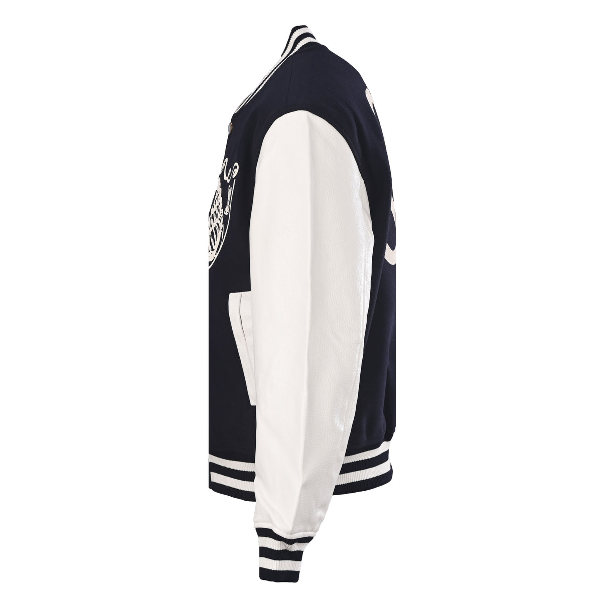 Louis Vuitton Conch Shell & Letter Embroidered Varsity Jacket | Nautical-Inspired Designer Outerwear & Luxury Streetwear
