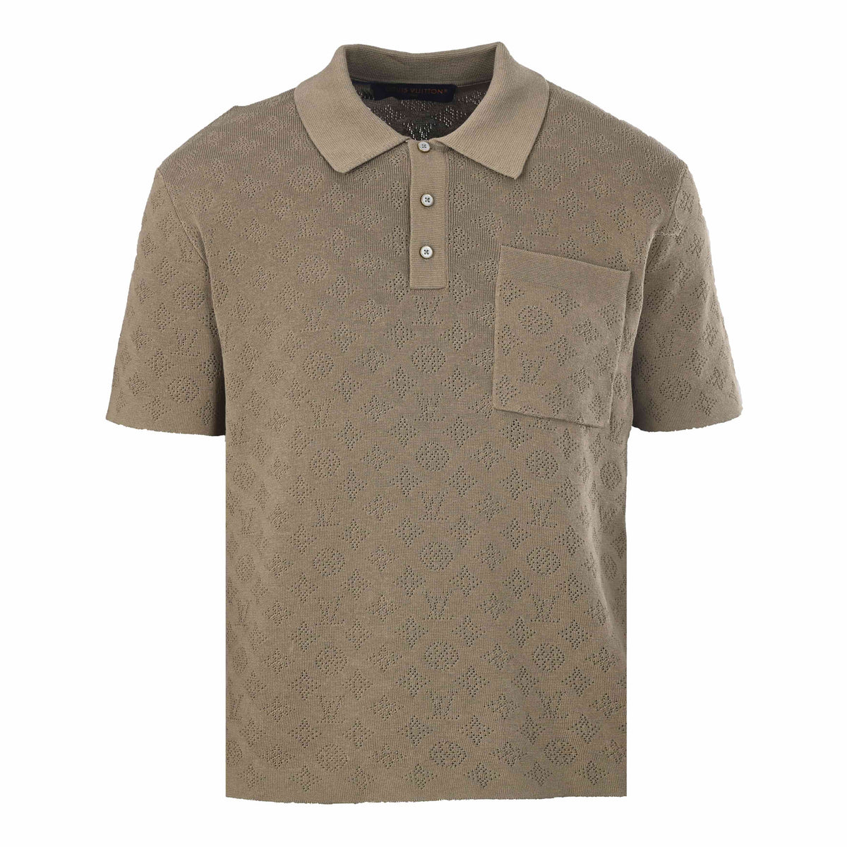 Louis Vuitton Taupe Monogram Openwork Polo | Luxury Smart Casual Knitwear