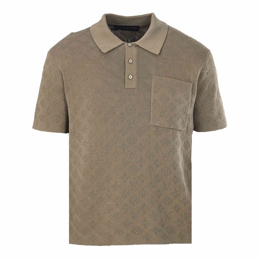 Louis Vuitton Taupe Monogram Openwork Polo | Luxury Smart Casual Knitwear