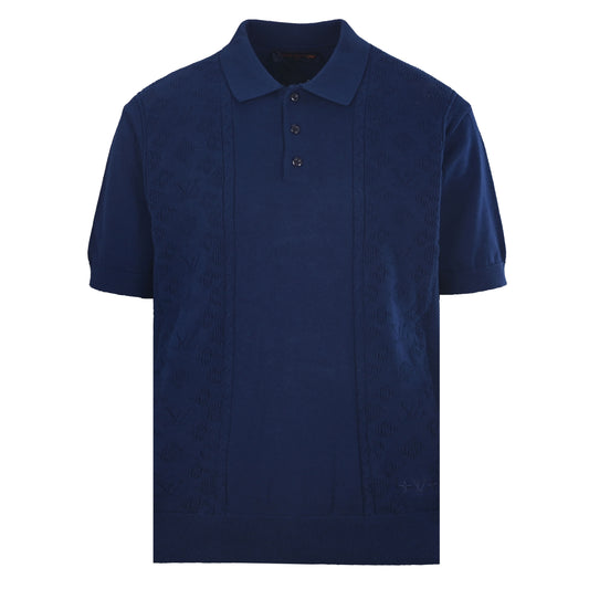 Louis Vuitton Openwork Letter Jacquard Knit Polo Shirt | Designer Resort Wear