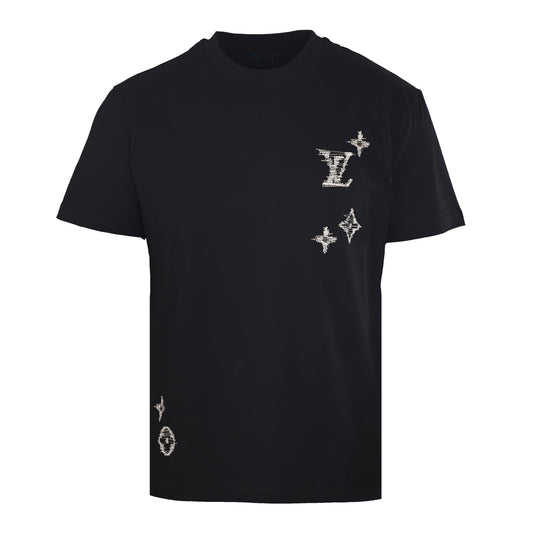 Louis Vuitton Black Monogram Embroidered T-Shirt | Designer Streetwear