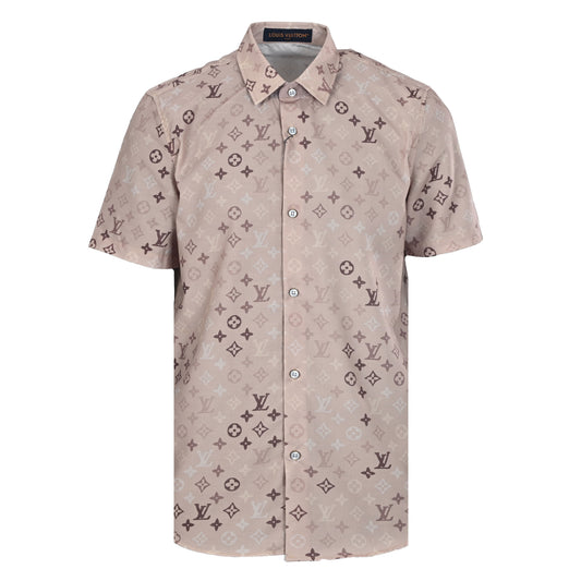 Louis Vuitton Khaki Monogram Print Summer Shirt | Designer Resort Style