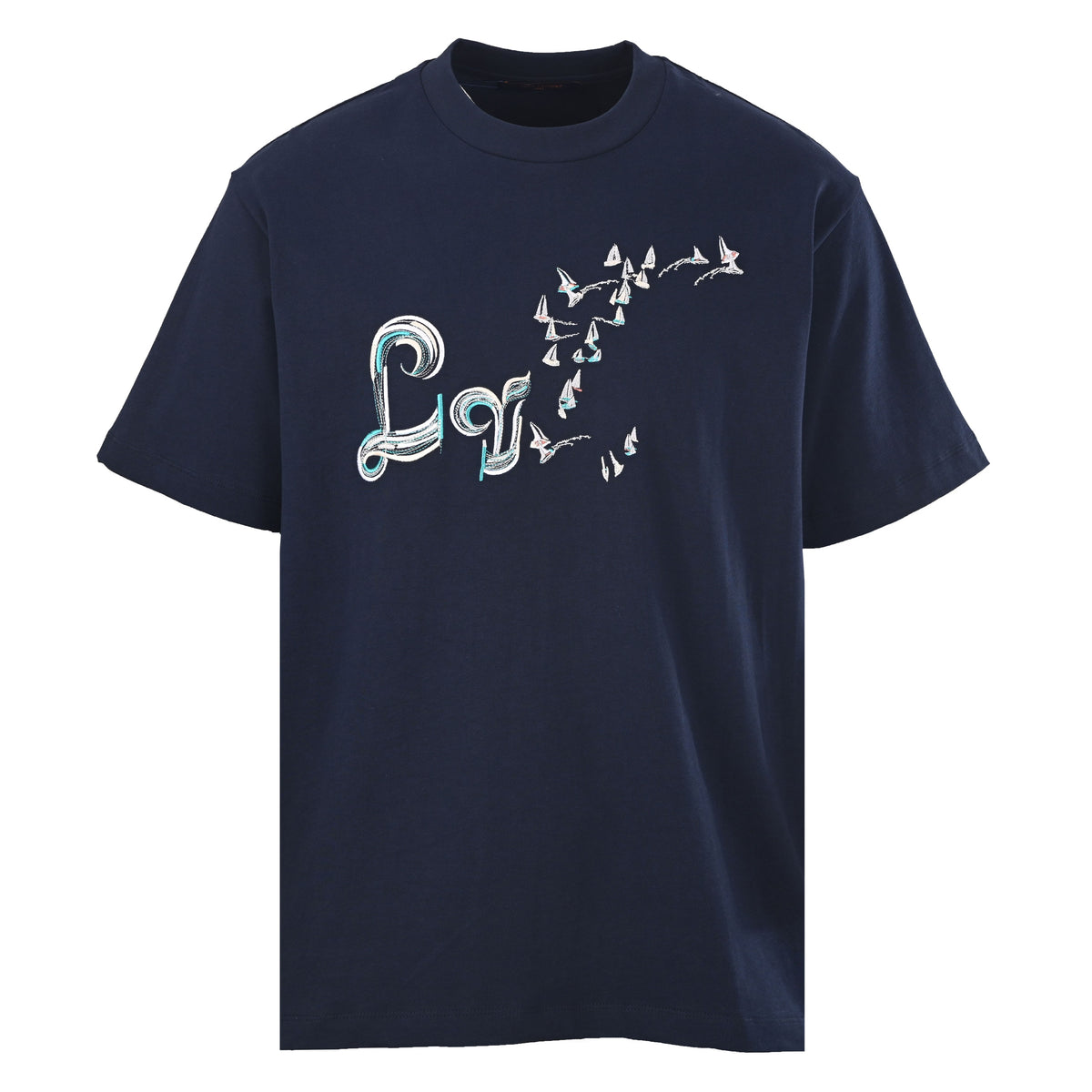 Louis Vuitton Gradient Sailboat & Bird Stitch Tee | Luxury Coastal Style