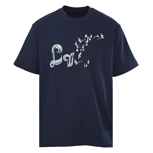 Louis Vuitton Gradient Sailboat & Bird Stitch Tee | Luxury Coastal Style