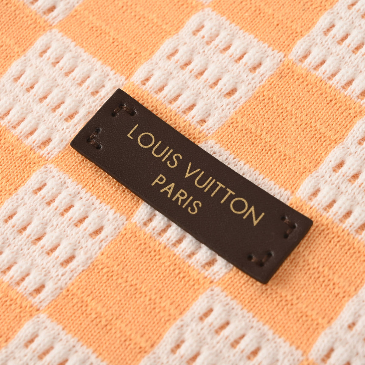 Louis Vuitton Checkerboard Jacquard Knit Shirt | Luxury Leather Patch