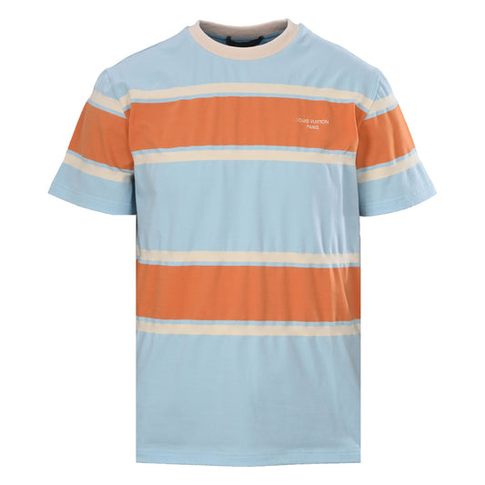 Louis Vuitton Orange & Blue Striped T-Shirt | Designer Summer Casual