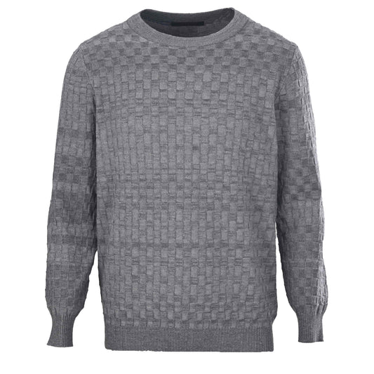 Louis Vuitton Tricolor Checkerboard Wool Crewneck Sweater | Geometric Designer Knit Pullover for Casual Layering