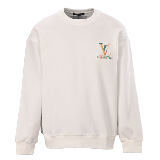 Louis Vuitton Colorful Logo Embroidery Crewneck | Monogram Letter Sweatshirt for Casual Designer Streetwear