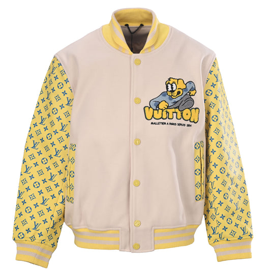 Louis Vuitton Embroidered Letter Baseball Jacket | Designer Varsity Outerwear with Collegiate Streetwear Style