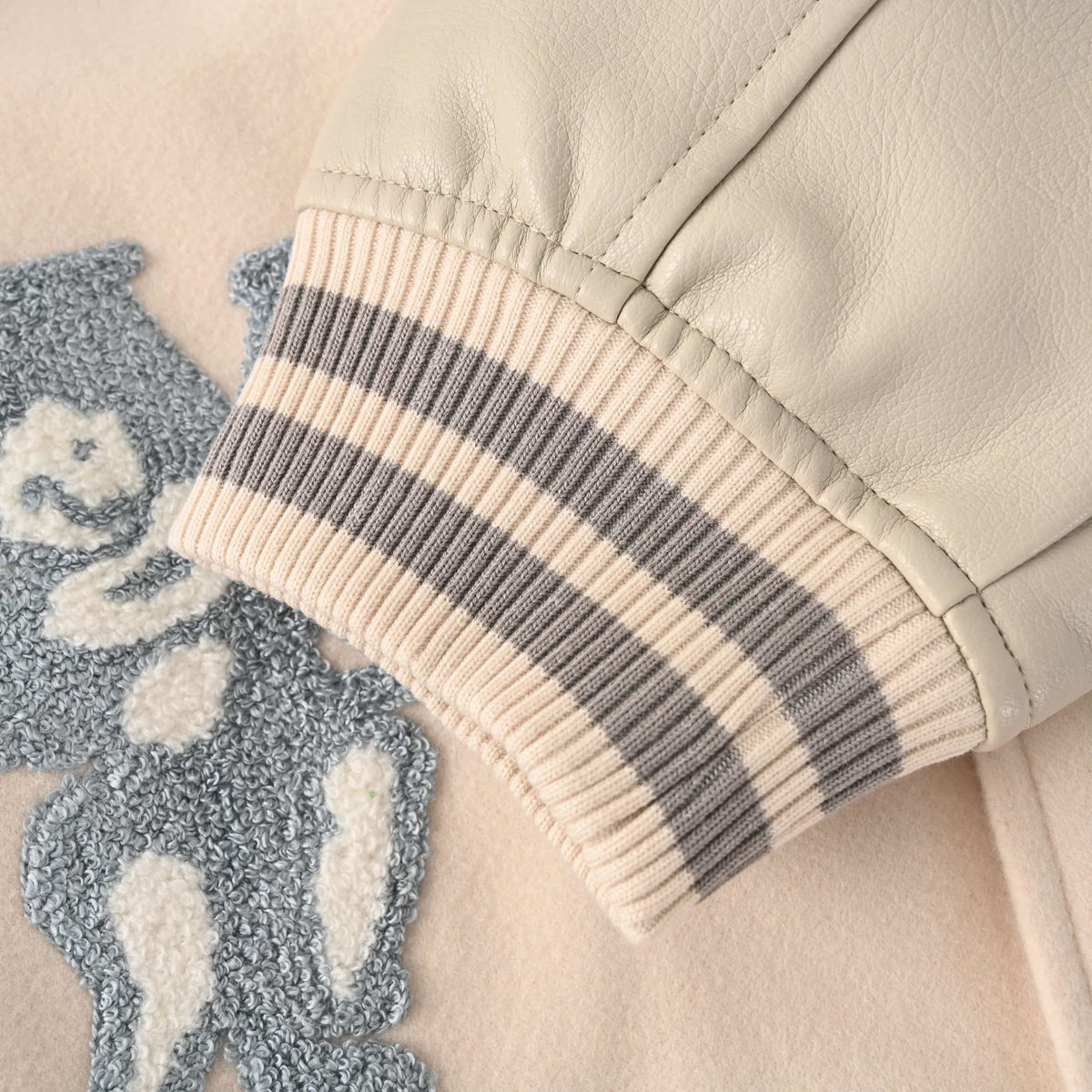 Louis Vuitton Bugs Bunny Baseball Jacket with Terry-Embroidered Lettering | Designer Varsity Outerwear for Playful Streetwear