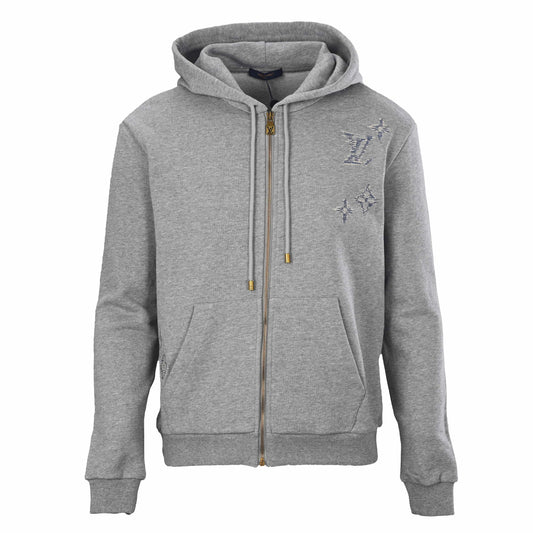 Louis Vuitton Sketch Embroidered Zip-Up Hoodie | Designer Art Streetwear