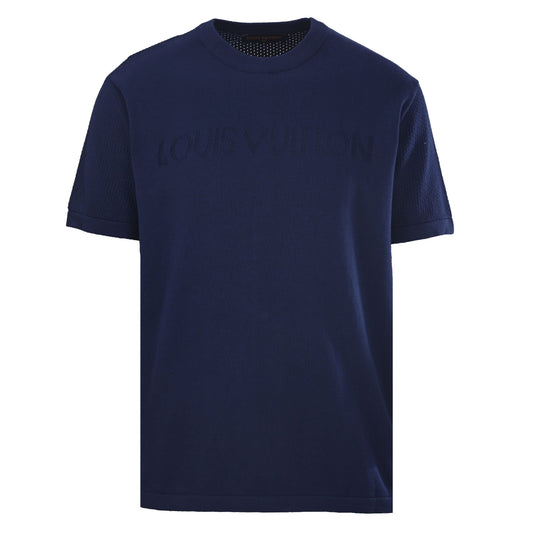 Louis Vuitton Open-Knit Letter Jacquard T-Shirt | Luxury Casual Knitwear